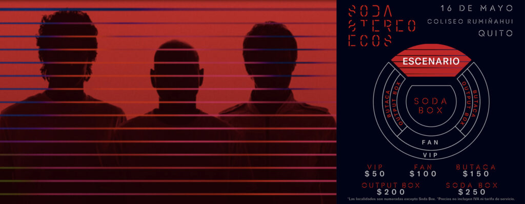 Soda Stereo - Localidades de concierto en mayo de 2026 en Quito.