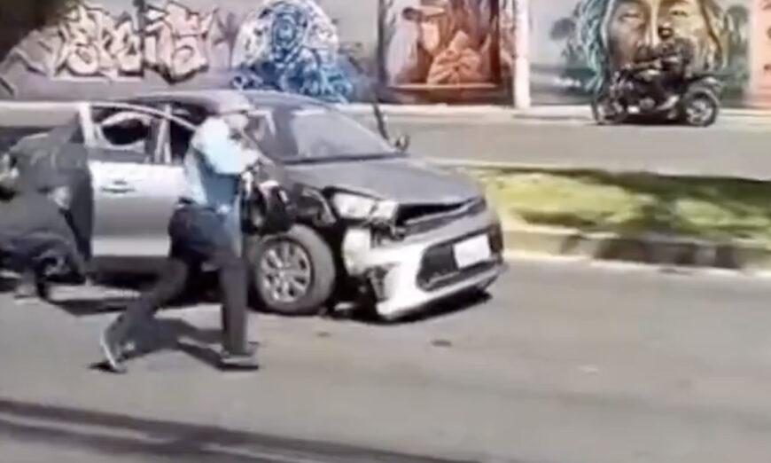 Imagen tomada del video que circula en RR.SS. del robo en Quito.