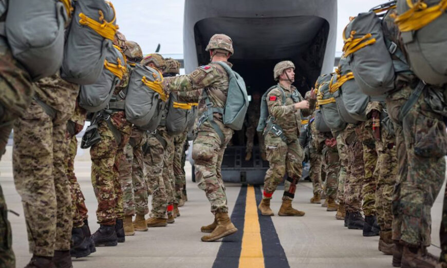 Militares de Estados Unidos (EE.UU) cuando arribaron a Manta para misión temporal de seguridad con la Fuerza Aérea ecuatoriana. Foto tomada X.