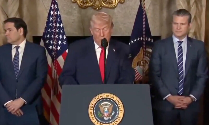 Trump reveló el diseño de una nueva generación de buques de guerra estadounidenses el 22 de diciembre. Foto captura de un video.