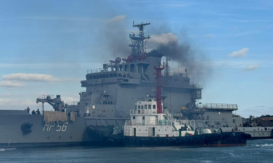 Ecuador incorporará en marzo de 2026 el buque Jambelí a las operaciones de la Armada. Foto Ministerio de Defensa.