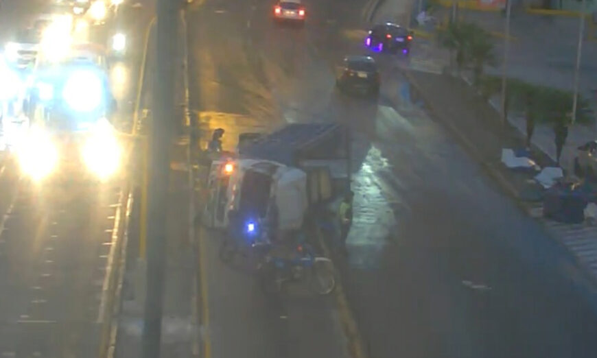 Siniestro de tránsito en la Av. Carlos Julio Arosemena, cerca de Almacenes Pycca. Foto ATM.