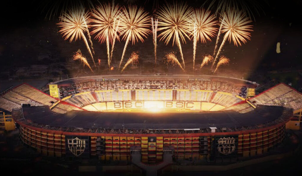 Estadio de Barcelona para noche amarilla.